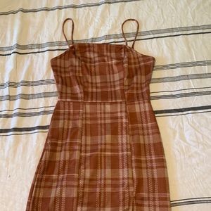 Orange plaid dress. Size Medium